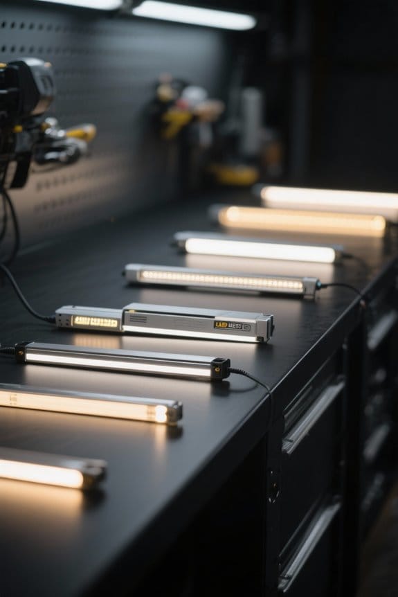 led strip lights garage workspace