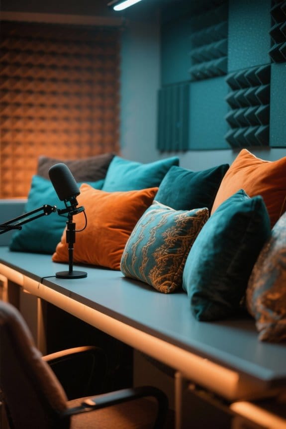 pillows absorb sound waves